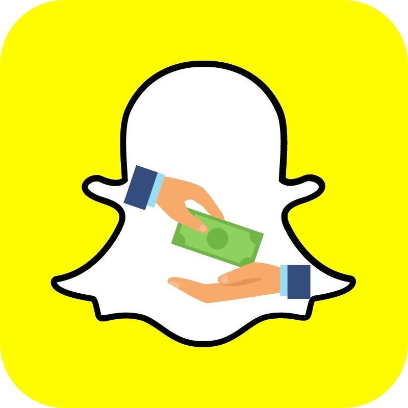 snapchat logo with money